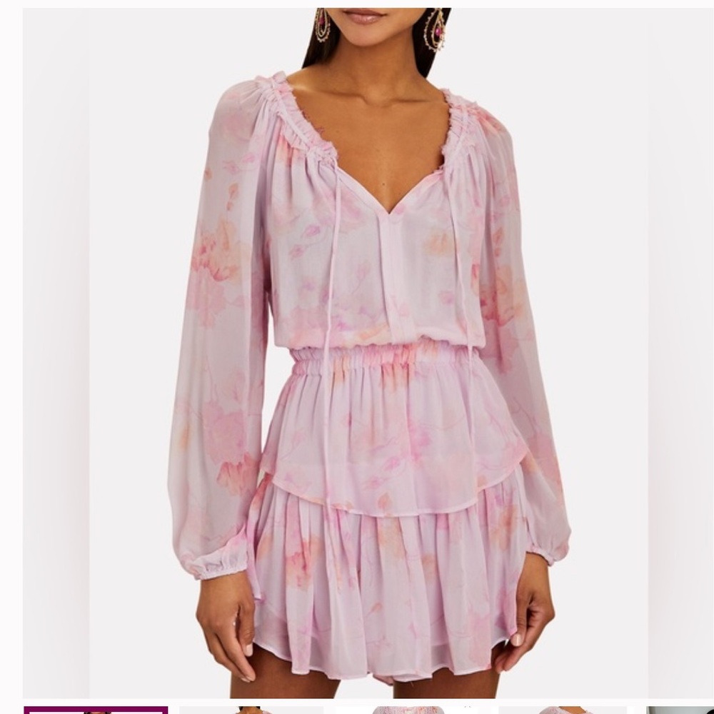 Loveshackfancy Pink Floral popover dress